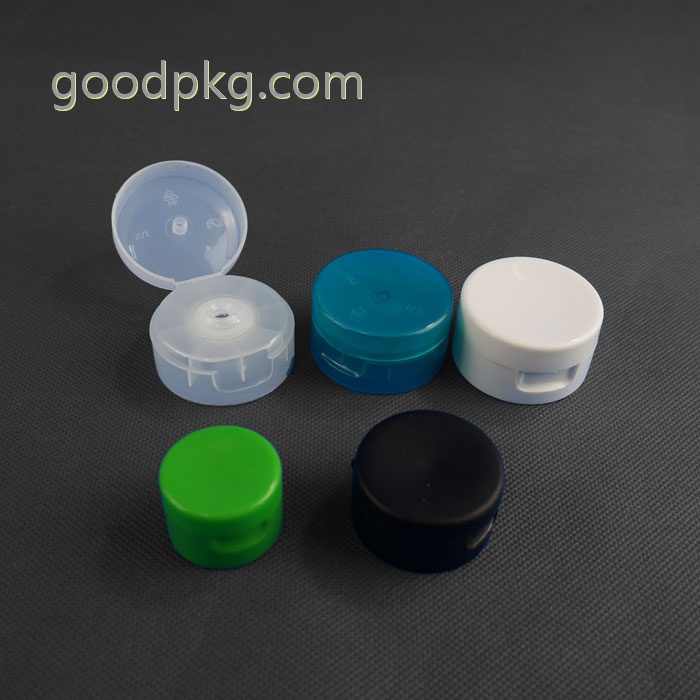 flip-top cap in round shape  for bottle or tube